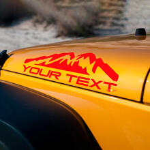 Juego de calcomanías de vinilo con letras personalizadas y montañas para capó de Jeep Wrangler_2