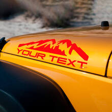 Juego de calcomanías de vinilo con letras personalizadas y montañas para capó de Jeep Wrangler_2