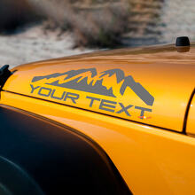 Juego de calcomanías de vinilo con letras personalizadas y montañas para capó de Jeep Wrangler_3