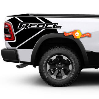 Dodge Ram Rebel Grunge Logo Camión cama Vinilo Calcomanía Gráfico
