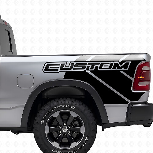 Dodge Ram Rebel Grunge Logo Camión Cama Vinilo Adhesivo Calcomanía Gráfico
