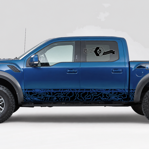 Tira Superior Topográfica Par de Vinilo de Paneles Laterales para Ford F-150