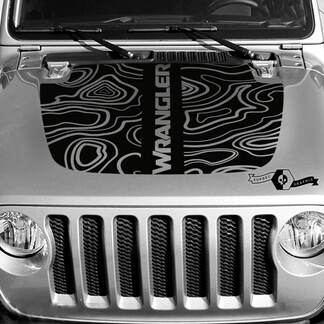 Nuevo Jeep Hood Vinilo Blackout Mapa topográfico Calcomanía Texto Wrangler
