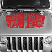 Calcomanía de Vinilo para Capó con Mapa Topográfico en Negro Texto Central Personalizado para Jeep Wrangler 3