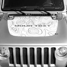 Calcomanía de Vinilo con Mapa de Contorno Topográfico en Negro para Capó Texto Personalizado para Jeep Gladiator 2