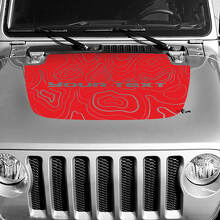 Calcomanía de Vinilo con Mapa de Contorno Topográfico en Negro para Capó Texto Personalizado para Jeep Gladiator 3