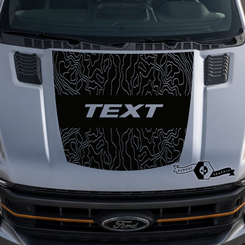 Calcomanía de vinilo para capó banda central topográfica para Ford F-150 2015-2016