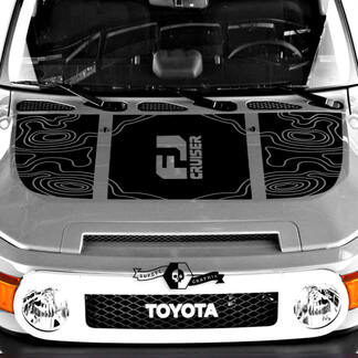 Nuevo Toyota FJ Cruiser logo calcomanía para capó Contour Map Sticker
