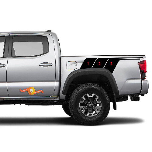 Kit de vinilos con rayas laterales traseras estilo vintage TRD para Toyota Tacoma