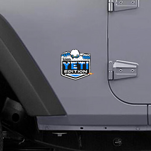 Vinilo lateral con logo personalizado Edición Yeti para Jeep Wrangler Rubicon