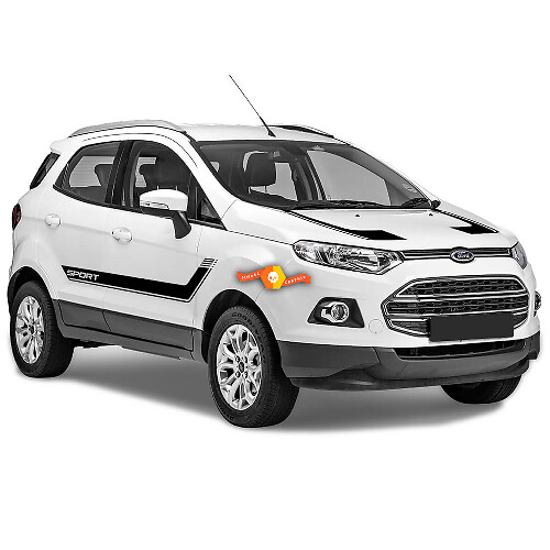 Kit de Pegatinas Vinilo de Rayas Curvas Laterales y Capó para Musclecar EcoSport 2013-2020