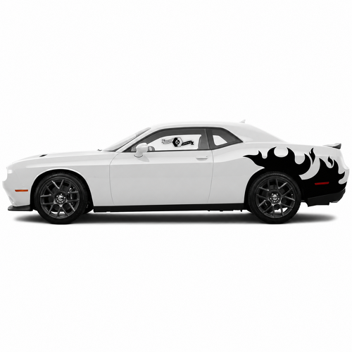 Flame Sweep Pair Lateral Guardabarros trasero Adhesivo de vinilo para Dodge Challenger Hellcat