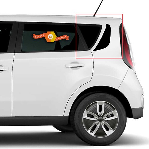 Adhesivo gráfico del pilar trasero lateral apto para Kia Soul
