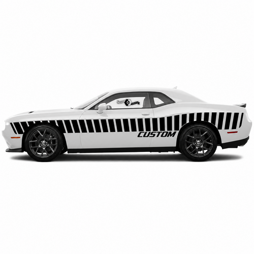 CUSTOM Sloped Racing Stripes — Pegatina de vinilo (puerta) para Dodge Challenger Hellcat