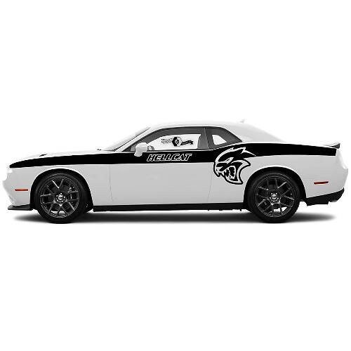Par de calcomanías SRT Hellcat para Dodge Challenger Puerta Lateral Fender Calcomanías de vinilo Pegatinas
