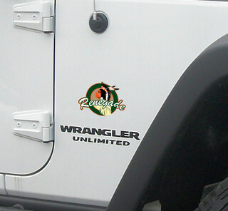 2 RENEGADE logo Jeep Wrangler CJ vinilo pegatina calcomanía