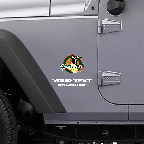 Kit de vinilo adhesivo personalizado con texto y logotipo para Jeep Wrangler CJ_1