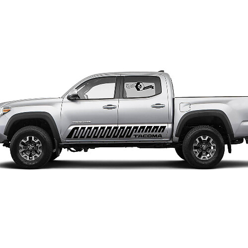 Par de rayas para Tacoma Side Rocker Panel Crankle Lines Style Vinilo Pegatinas Calcomanía para Toyota Tacoma
