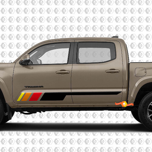 Calcomanía de vinilo con franjas de puerta estilo vintage para Toyota Tacoma Tundra