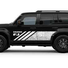 Mapa topográfico lateral FJ Cruiser Doors Stripe Decal Wrap Pegatina para Toyota FJ Cruiser
 3