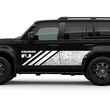 Mapa topográfico lateral FJ Cruiser Doors Stripe Decal Wrap Pegatina para Toyota FJ Cruiser
 3