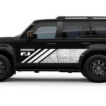 Pegatina de Vinilo para Puerta Lateral con Estilo de Mapa Topográfico para Toyota FJ Cruiser_3