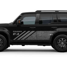 Pegatina de Vinilo para Puerta Lateral con Estilo de Mapa Topográfico para Toyota FJ Cruiser_4