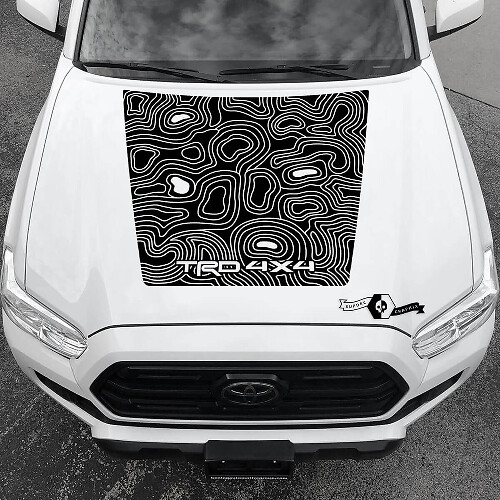 Calcomanía de Vinilo para Capó con Mapa Topográfico TRD 4x4 para Toyota Tacoma 2016-2021