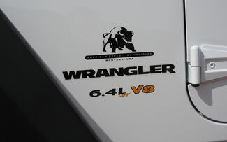2 - Calcomanías adhesivas de vinilo para Jeep Wrangler 6.4L vVT V8 CJ TJ YJ JK