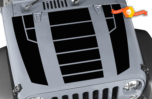 Calcomanía de capucha, calcomanía de vinilo a rayas para Jeep Wrangler, falda de labios, ala, maletero, ventilación 2015
