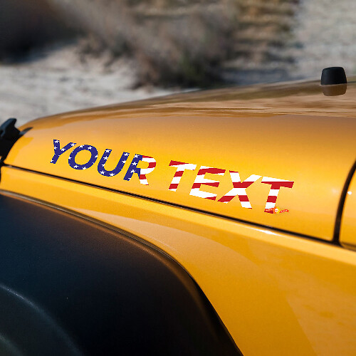 Kit de vinilo adhesivo para capó con letras estilo bandera americana para Jeep Rubicon
