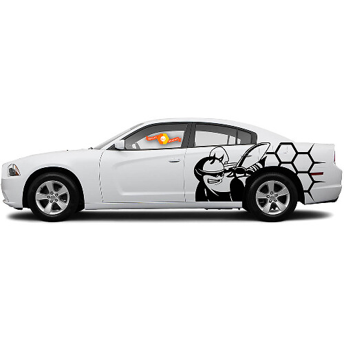 Juego de adhesivos laterales de vinilo con diseño panal Scat Pack para Dodge Challenger Charger
