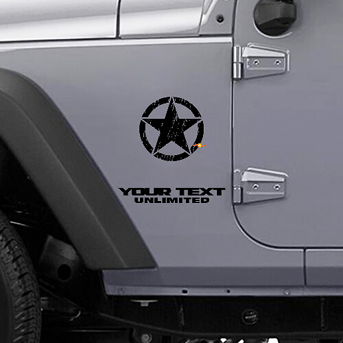 Adhesivo Vinilo Lateral Estrella Desgastada para Jeep Wrangler YK JK XJ