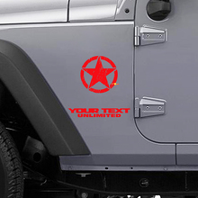 Adhesivo Vinilo Lateral Estrella Desgastada para Jeep Wrangler YK JK XJ_2