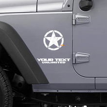 Adhesivo Vinilo Lateral Estrella Desgastada para Jeep Wrangler YK JK XJ_3