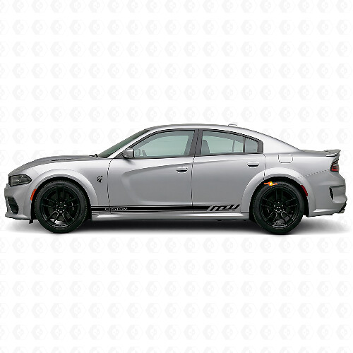 Vinilo adhesivo con franjas laterales personalizadas de carreras para Dodge Charger Eléctrico