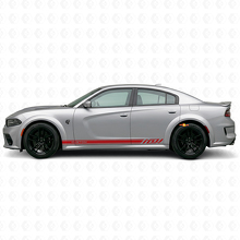 Vinilo adhesivo con franjas laterales personalizadas de carreras para Dodge Charger Eléctrico_3