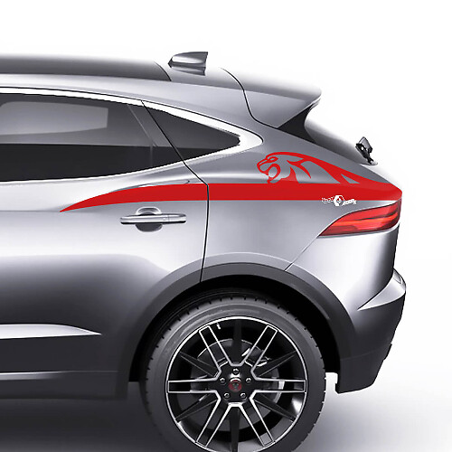 Calcomanía de gráficos de rayas del logotipo lateral trasero de Jaguar E-Pace
