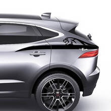 Etiqueta adhesiva con gráficos de rayas y logotipo lateral trasero de Jaguar E-Pace
 2