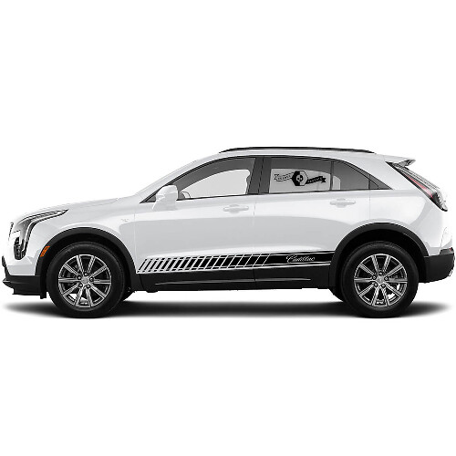 2 Nuevas Calcomanías Líneas de Estribo Adhesivo Líneas Oblicuas Rayas Clásicas para Cadillac XT4
