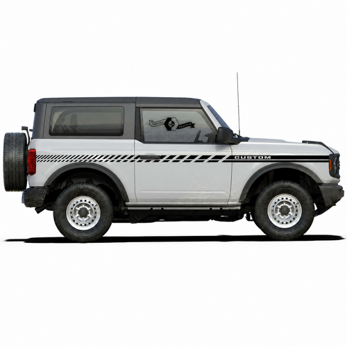 CUSTOM Progressive Hatch Stripe Pair 2 Door Lateral Adhesivo de vinilo para Ford Bronco