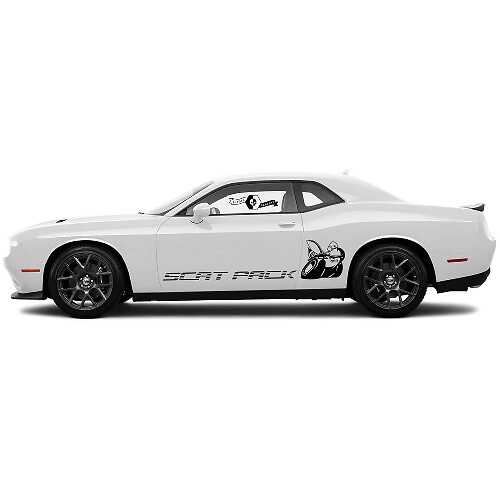 2 Calcomanías de Vinilo Clásicas en Línea para los Laterales del Dodge Challenger Scat Pack
