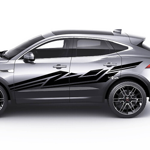 Calcomanía adhesiva para puertas laterales del Jaguar E-Pace en estilo geométrico.
