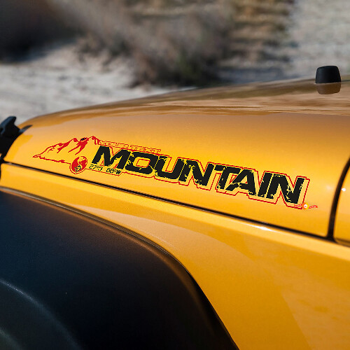 Adhesivo de vinilo personalizado para capó Mountain para Jeep Rubicon JK