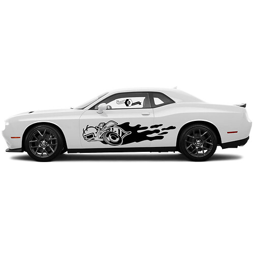 2 lado Dodge Challenger Super Bee Door destruido Splash Wrap Lado Classic Lado Vinilo Calcomanías Gráficos