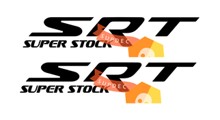 2x SRT SUPER STOCK en estilo grunge envejecido Side Splash calcomanía de vinilo para Dodge Charger Challenger
