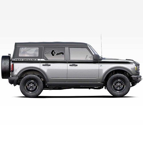 Calcomanías de franja lateral de rendimiento y línea de acento Doors Up para Ford Bronco 4 puertas