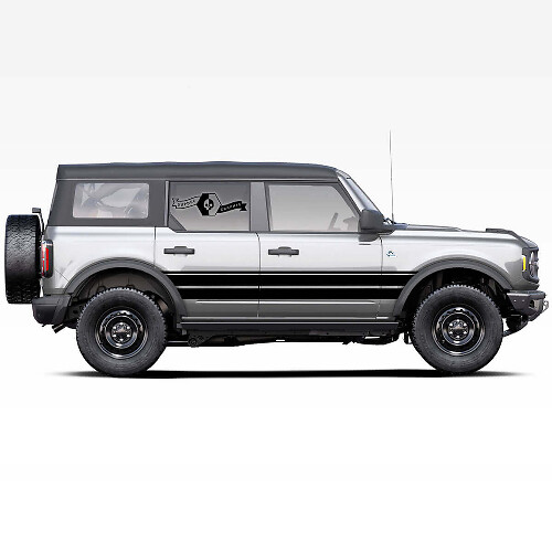 Juego de Pegatinas de Rayas Laterales con Logo Stallion para Musclecar Badlands 4 Puertas 2021