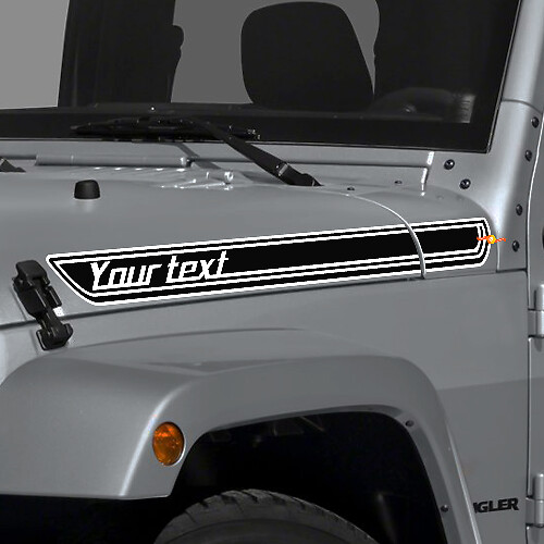Vinilo adhesivo personalizado de franjas de capó para Jeep Wrangler y CJ