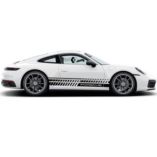 2 Porsche 911 Porsche Carrera Rocker Panel Muchas líneas inclinadas Side Stripes Doors Kit Decal Sticker
